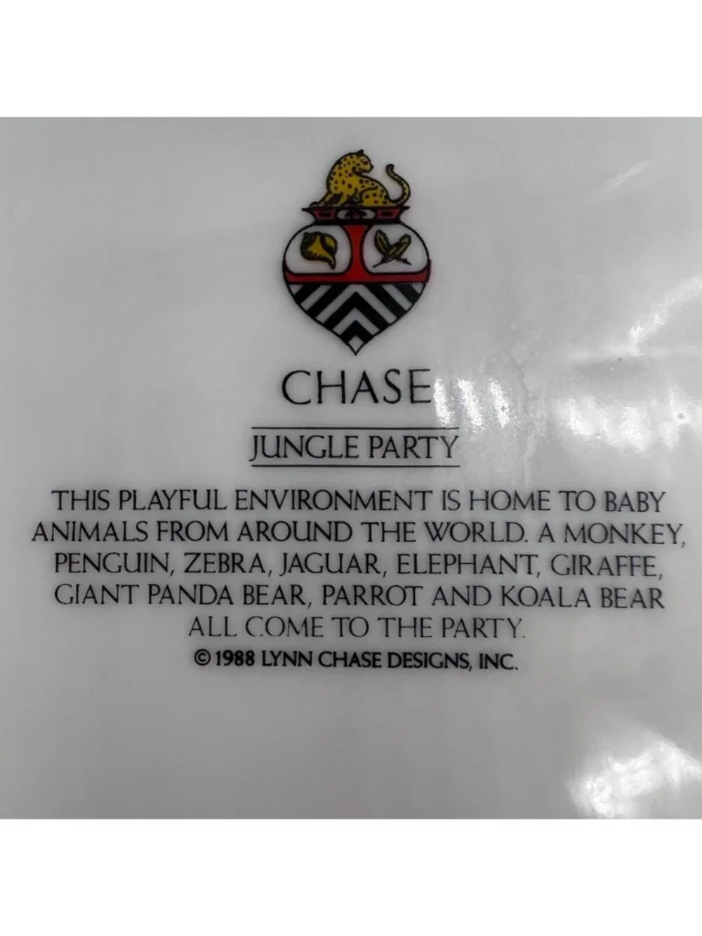 Vintage Childs Dish Set Plate Bowl Cup Lynn Chase 1988 Jungle Party Animal Japan - Picture 4 of 7